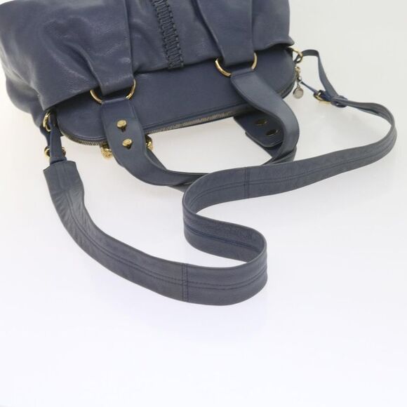 Bulgari Blue Leather Handbag (Pre-Owned) - Picture 12 of 16